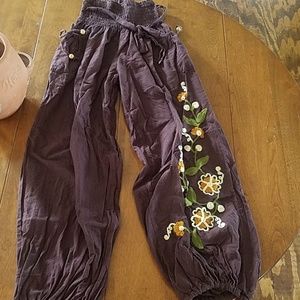 Embroidered Thai Yoga Pants